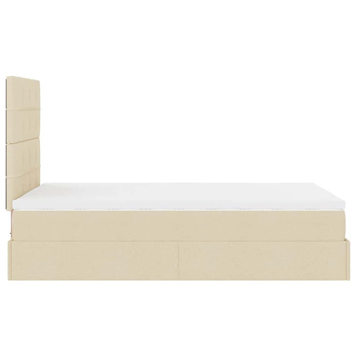 osmannisk sengeramme med madras 120x200 cm stof cremefarvet