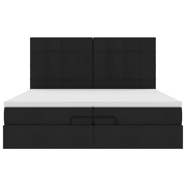 osmannisk sengeramme med madrasser 200x200 cm stof sort