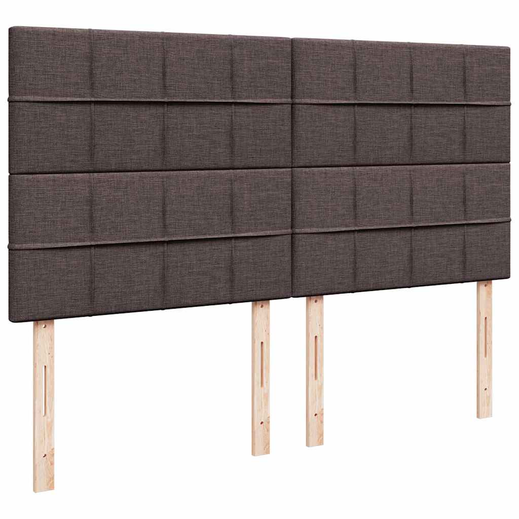 osmannisk sengeramme med madrasser 200x200 cm stof mørkebrun