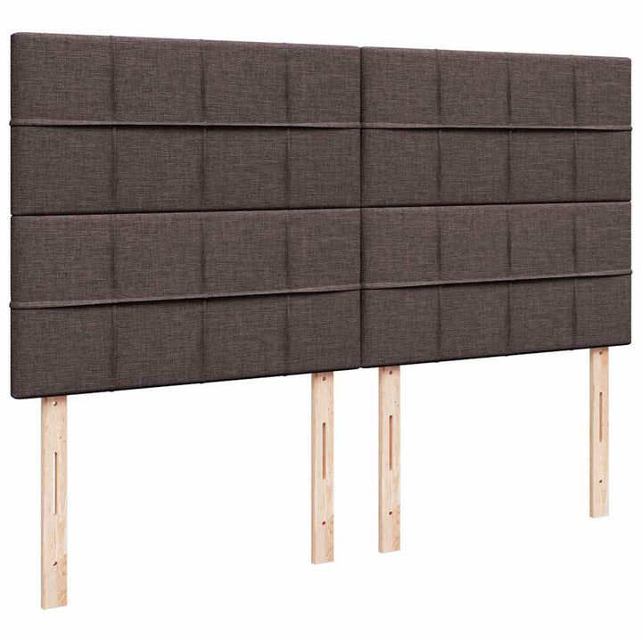 osmannisk sengeramme med madrasser 200x200 cm stof mørkebrun
