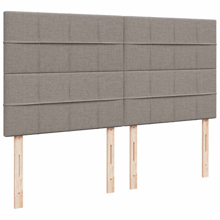 osmannisk sengeramme med madrasser 200x200 cm stof gråbrun