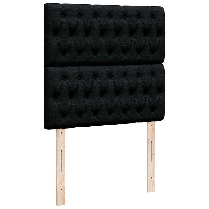 osmannisk sengeramme med madras 100x200 cm stof sort