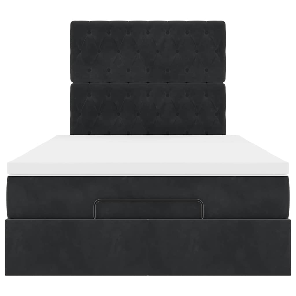 osmannisk sengeramme med madras 120x190 cm stof sort