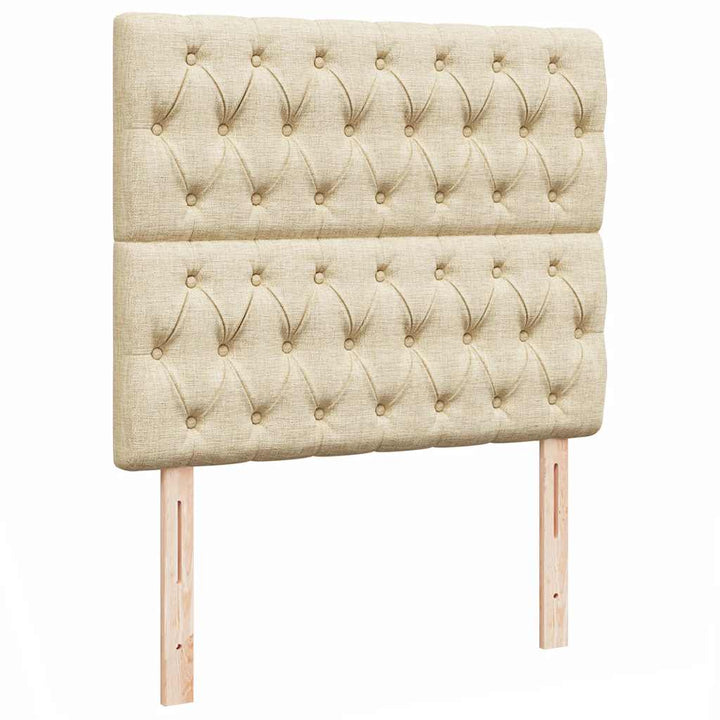 osmannisk sengeramme med madras 120x190 cm stof cremefarvet