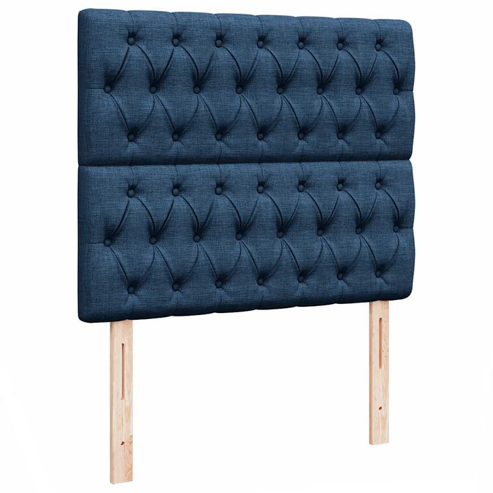 osmannisk sengeramme med madras 120x190 cm stof blå
