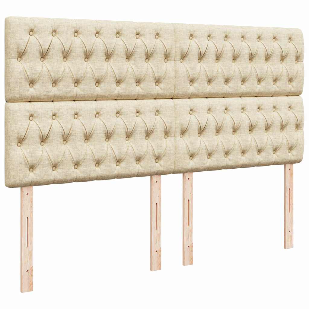 osmannisk sengeramme med madras 180x200 cm stof cremefarvet