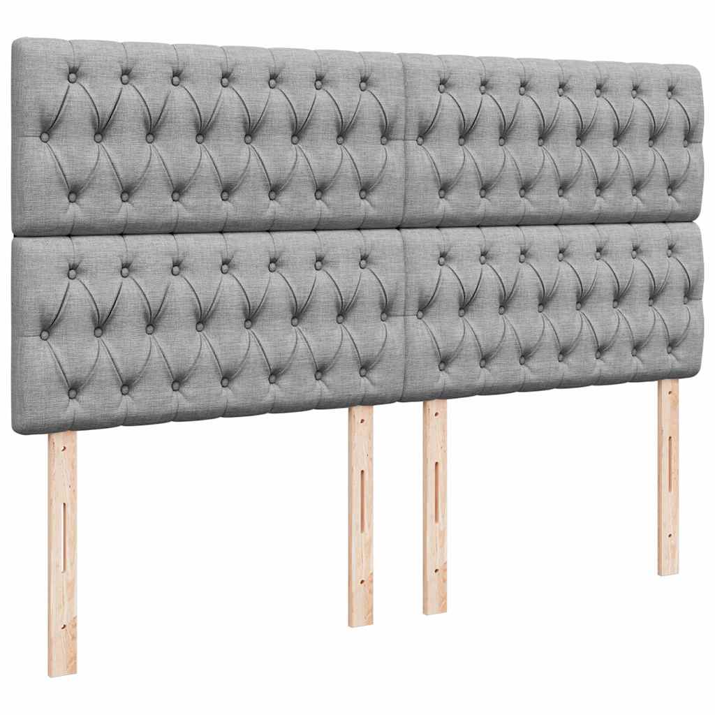 osmannisk sengeramme med madrasser 200x200 cm stof lysegrå