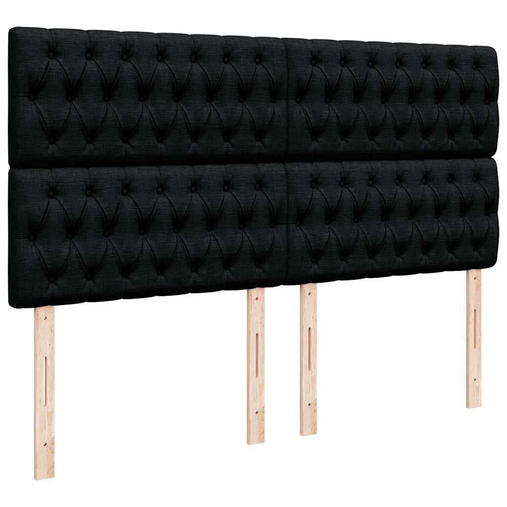 osmannisk sengeramme med madrasser 200x200 cm stof sort