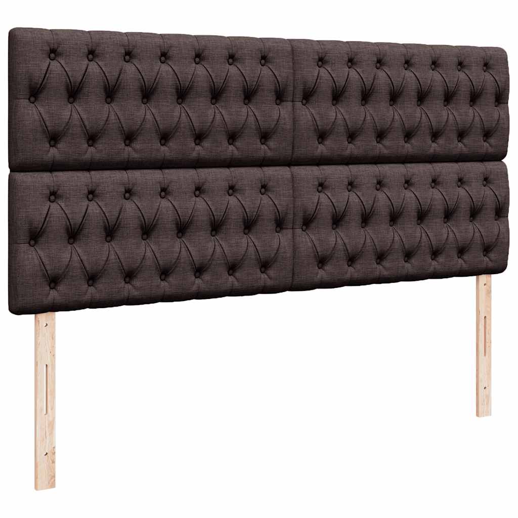 osmannisk sengeramme med madrasser 200x200 cm stof mørkebrun