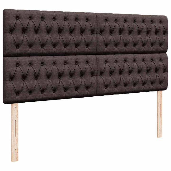 osmannisk sengeramme med madrasser 200x200 cm stof mørkebrun