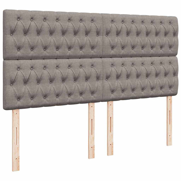 osmannisk sengeramme med madrasser 200x200 cm stof gråbrun