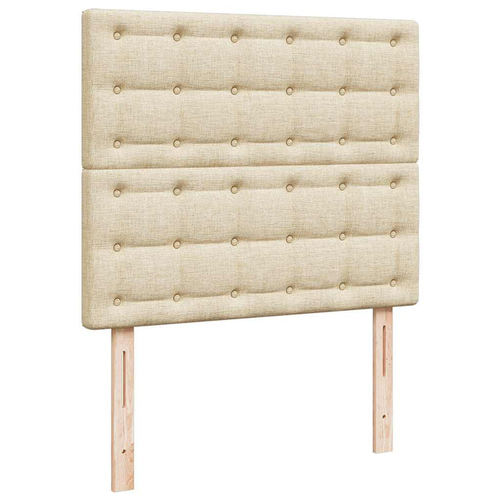 osmannisk sengeramme med madras 120x190 cm stof cremefarvet