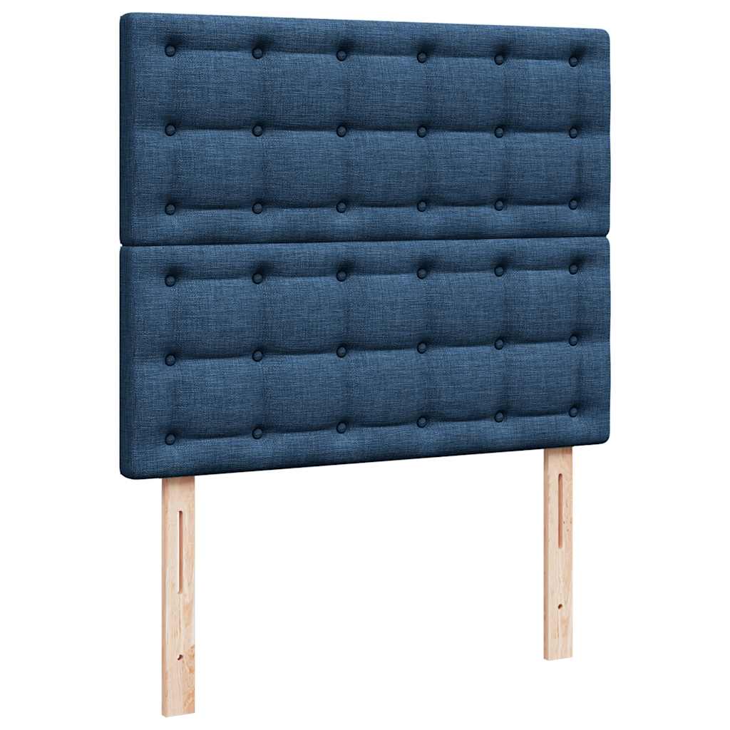 osmannisk sengeramme med madras 120x190 cm stof blå