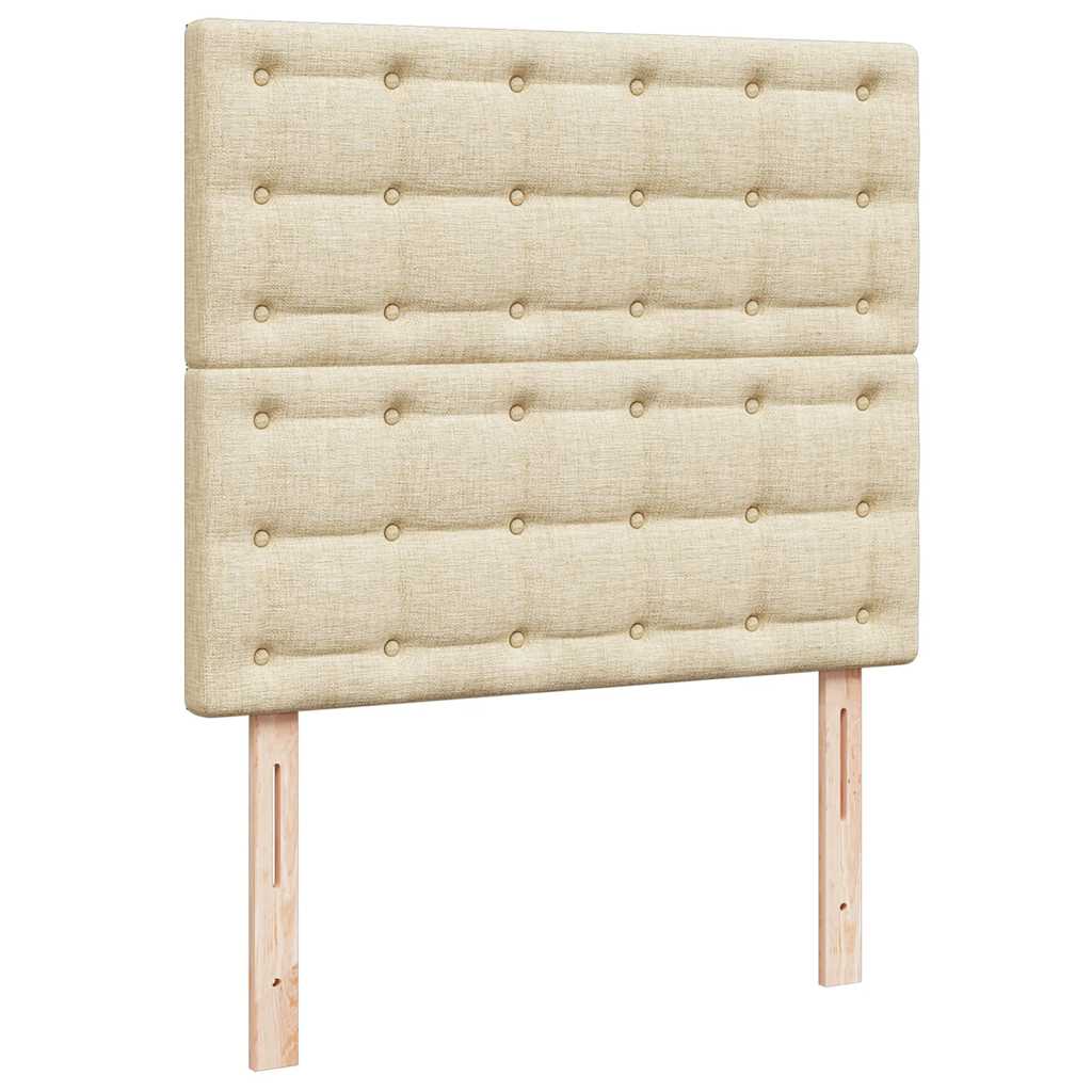 osmannisk sengeramme med madras 120x200 cm stof cremefarvet