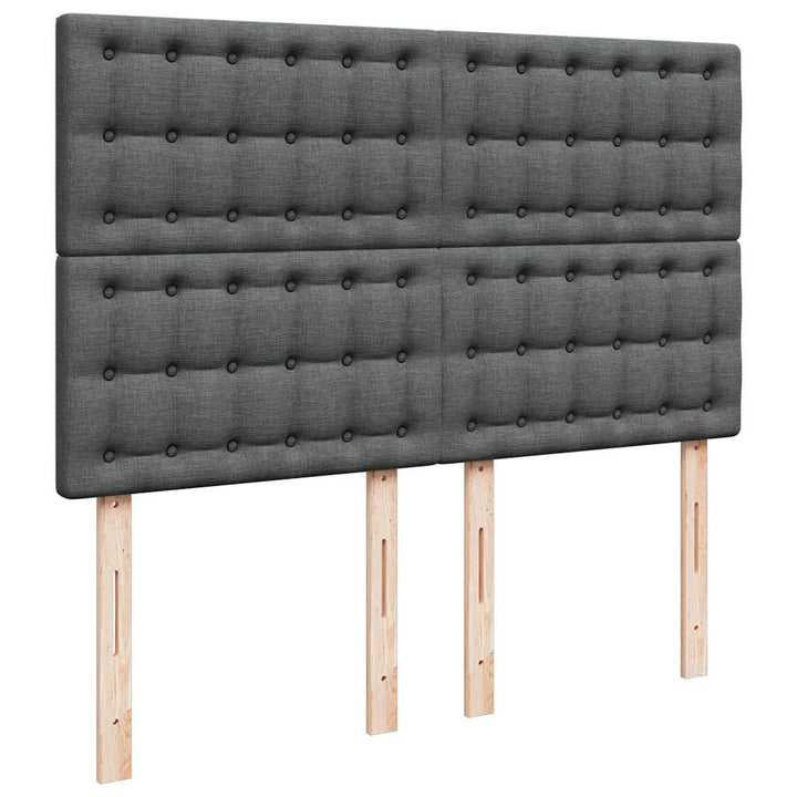 osmannisk sengeramme med madras 140x190 cm stof mørkegrå