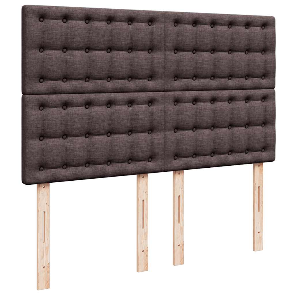 osmannisk sengeramme med madras 140x190 cm stof mørkebrun
