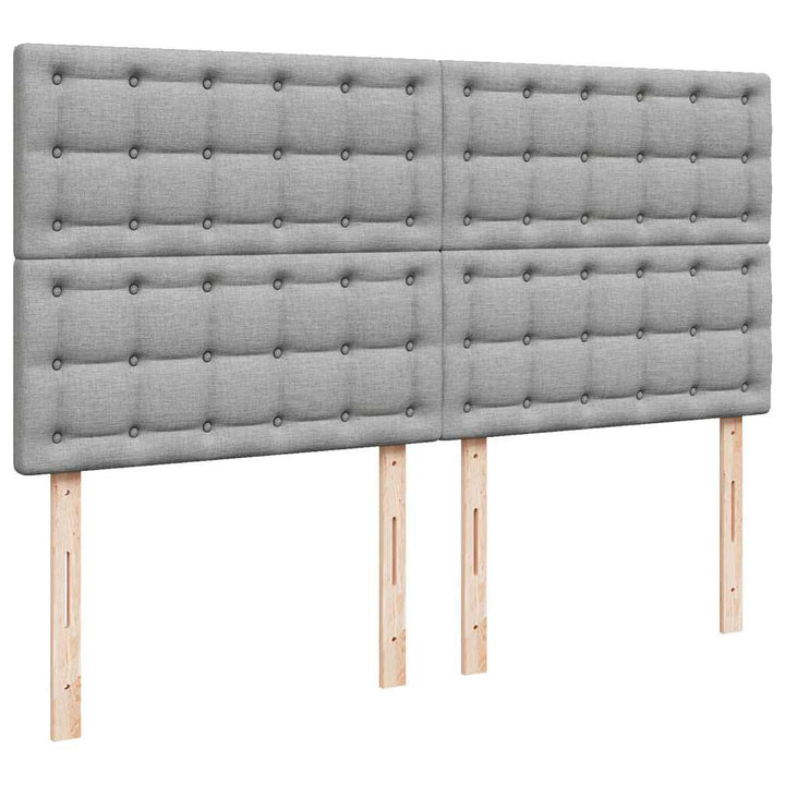 osmannisk sengeramme med madras 160x200 cm stof lysegrå