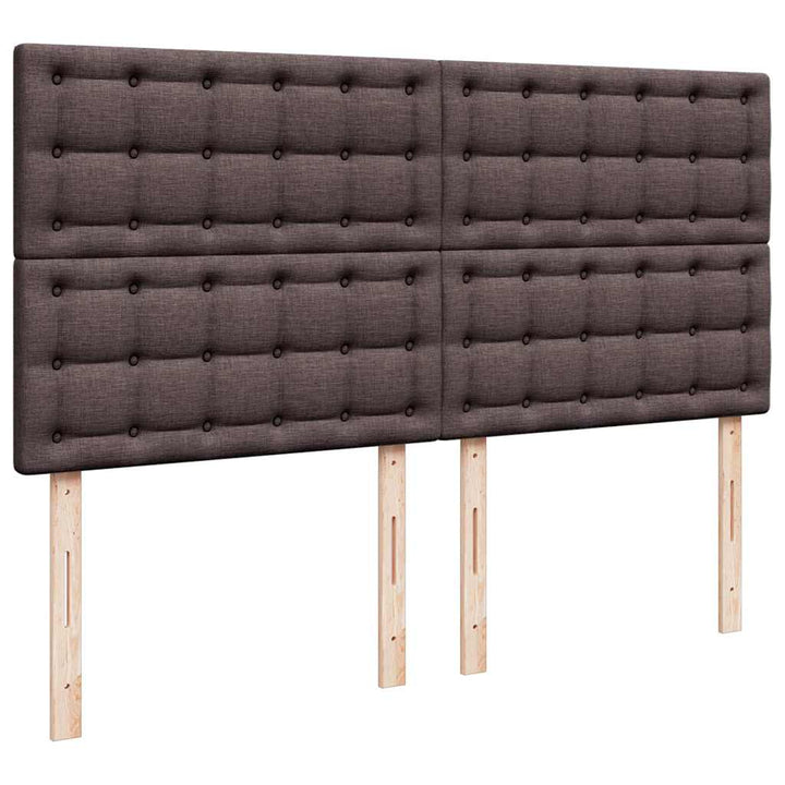 osmannisk sengeramme med madrasser 200x200 cm stof mørkebrun