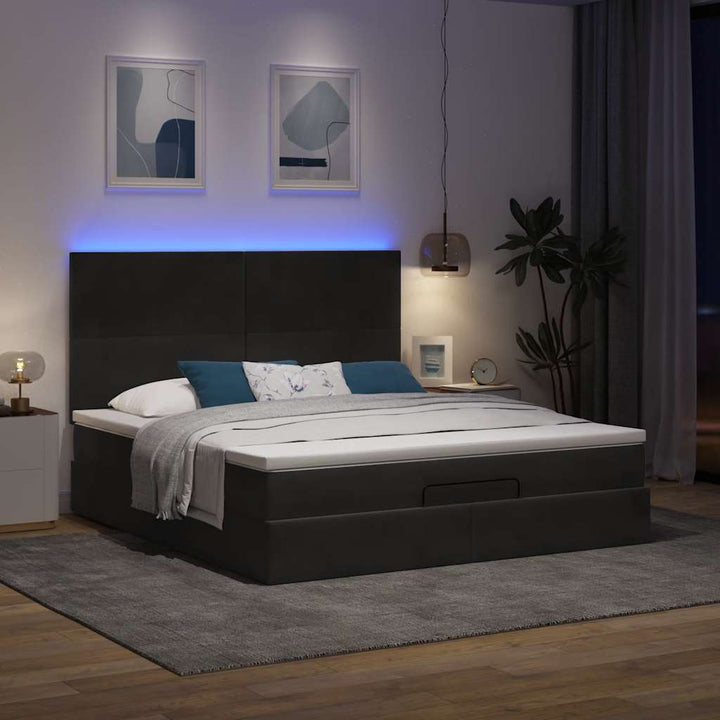 osmannisk sengeramme med madrasser 160x200 cm fløjl sort