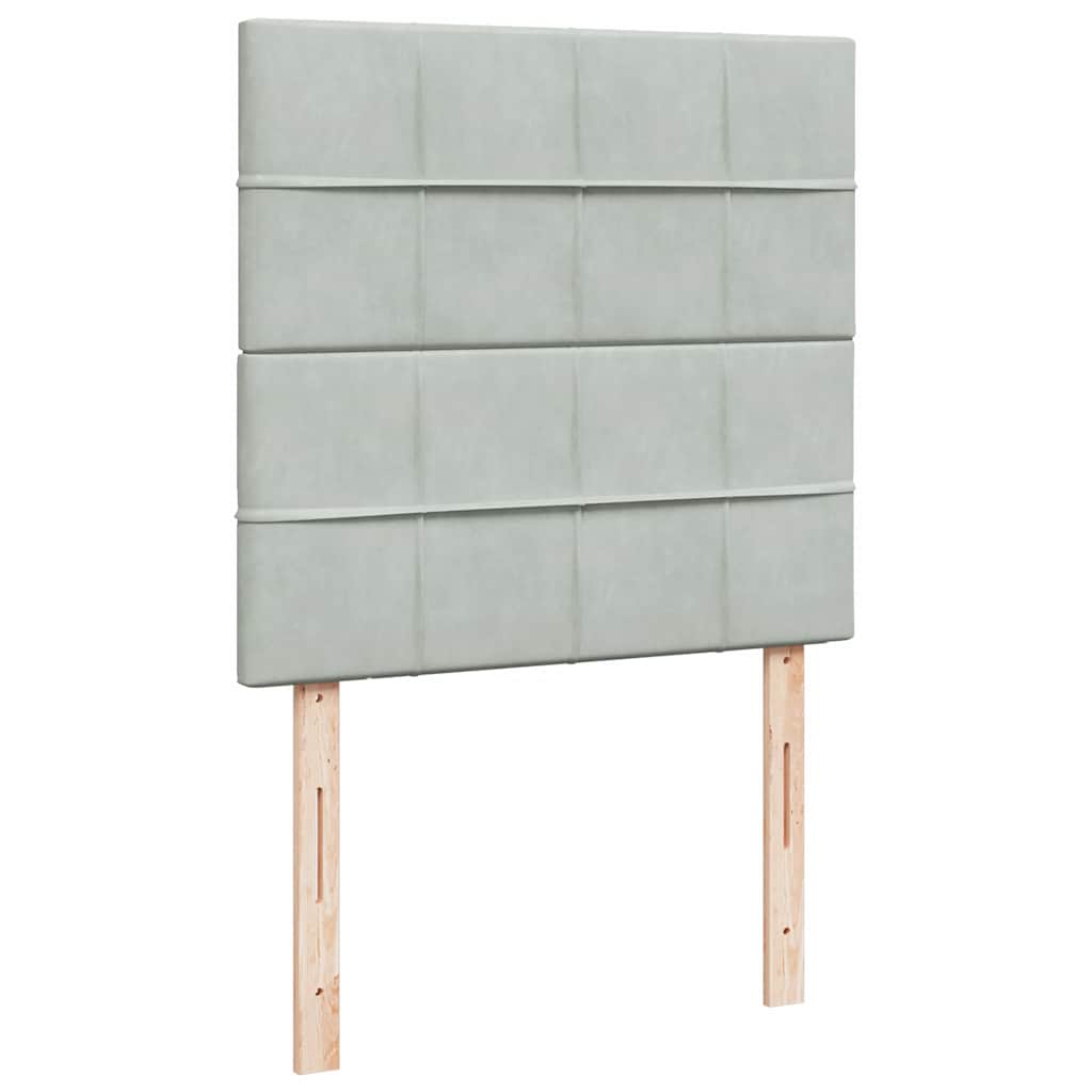 osmannisk sengeramme med madrasser 90x190 cm fløjl lysegrå