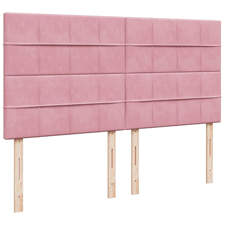 osmannisk sengeramme med madrasser 160x200 cm fløjl lyserød