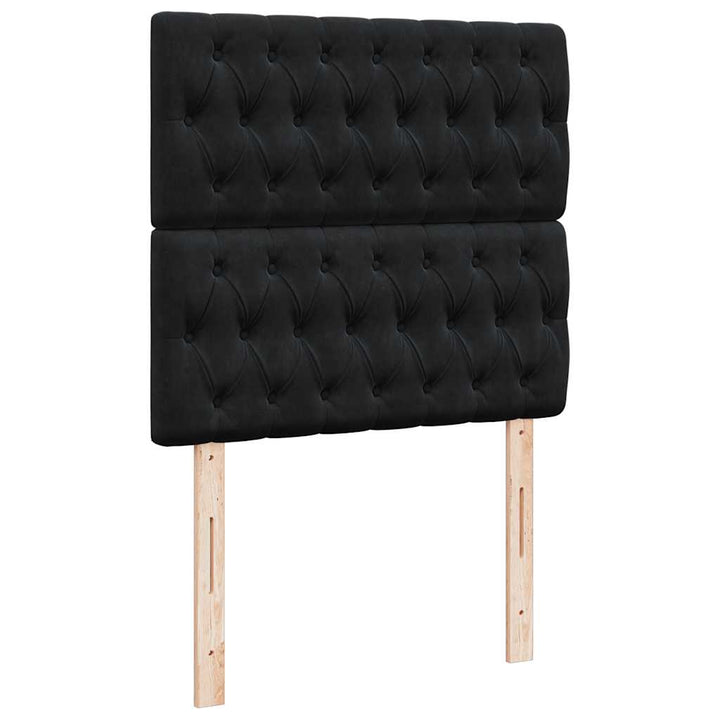 osmannisk sengeramme med madrasser 100x200 cm fløjl sort