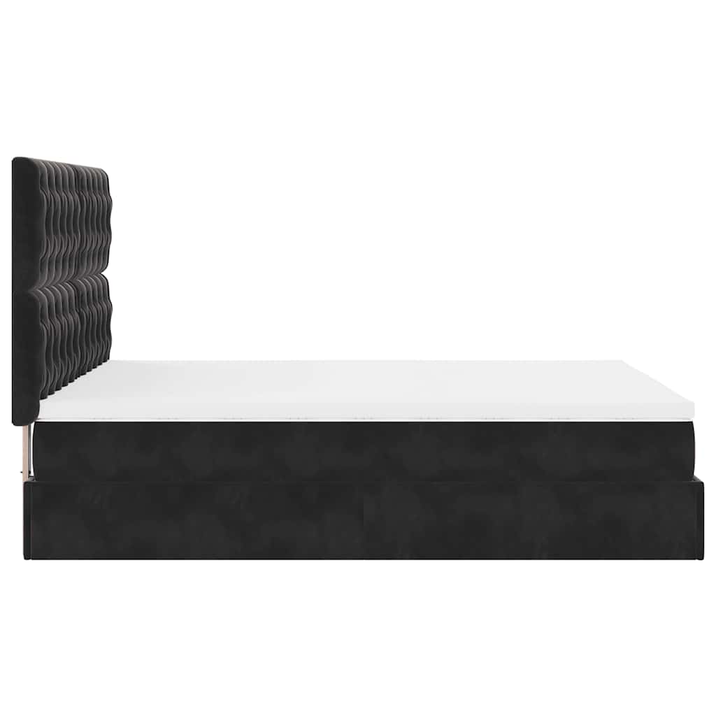 osmannisk sengeramme med madrasser 140x190 cm fløjl sort