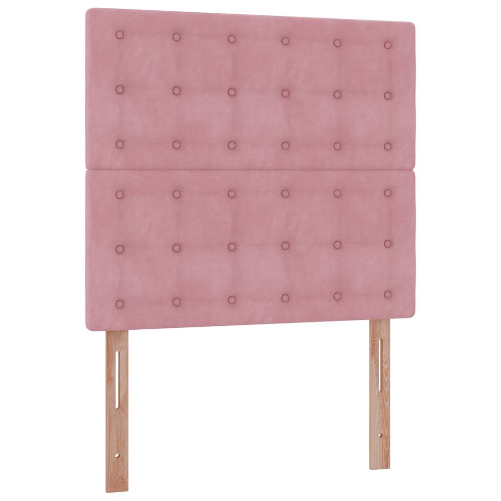 osmannisk sengeramme med madrasser 90x190 cm fløjl lyserød