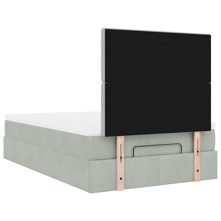 osmannisk sengeramme med madrasser 120x200 cm fløjl lysegrå