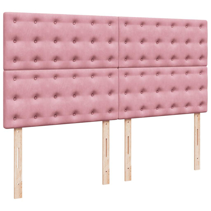 osmannisk sengeramme med madrasser 160x200 cm fløjl lyserød
