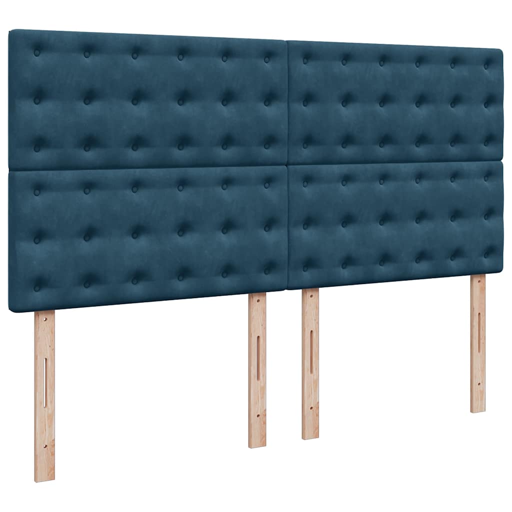 osmannisk sengeramme med madrasser 180x200 cm fløjl mørkeblå