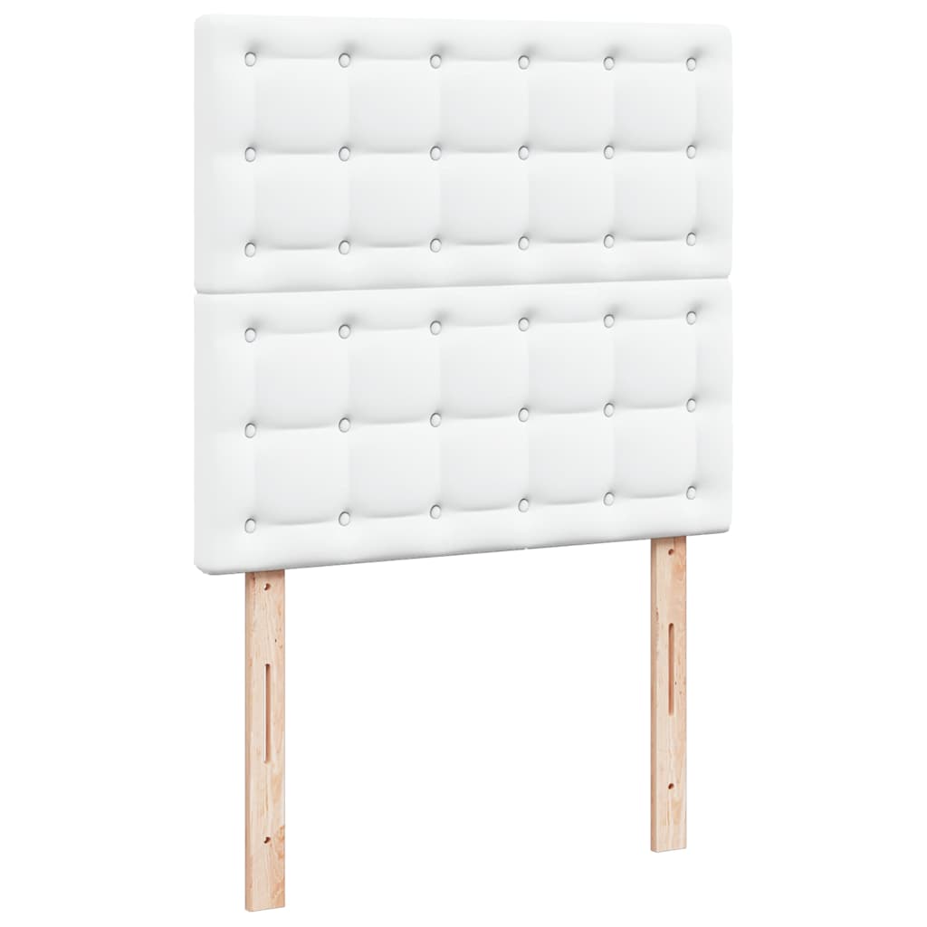osmannisk seng med madrasser & LEDs 160x200 cm kunstlæder hvid