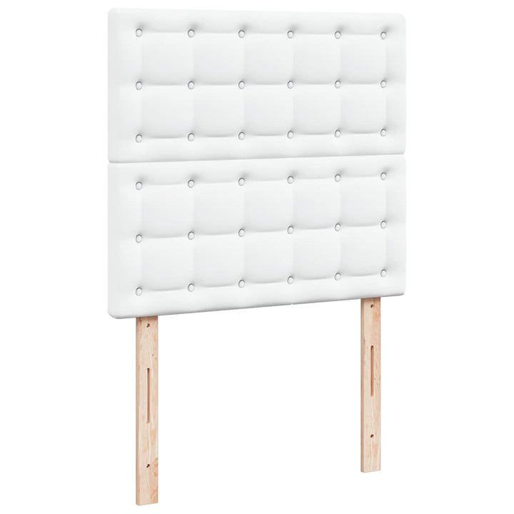 osmannisk seng med madrasser & LEDs 180x200 cm kunstlæder hvid
