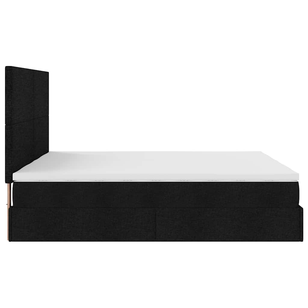 osmannisk sengeramme med madrasser 180x200 cm stof sort