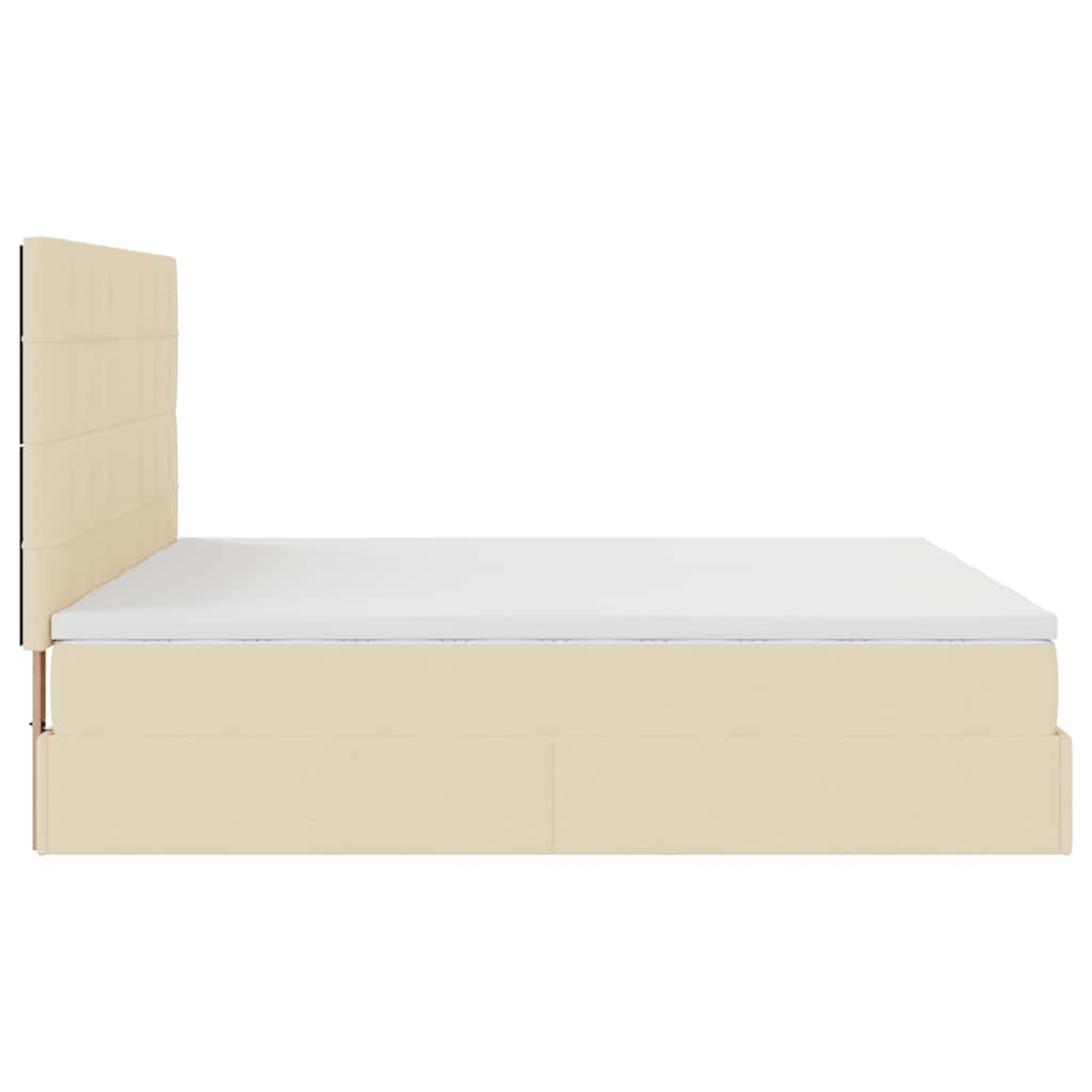 osmannisk sengeramme med madrasser 160x200 cm stof cremefarvet