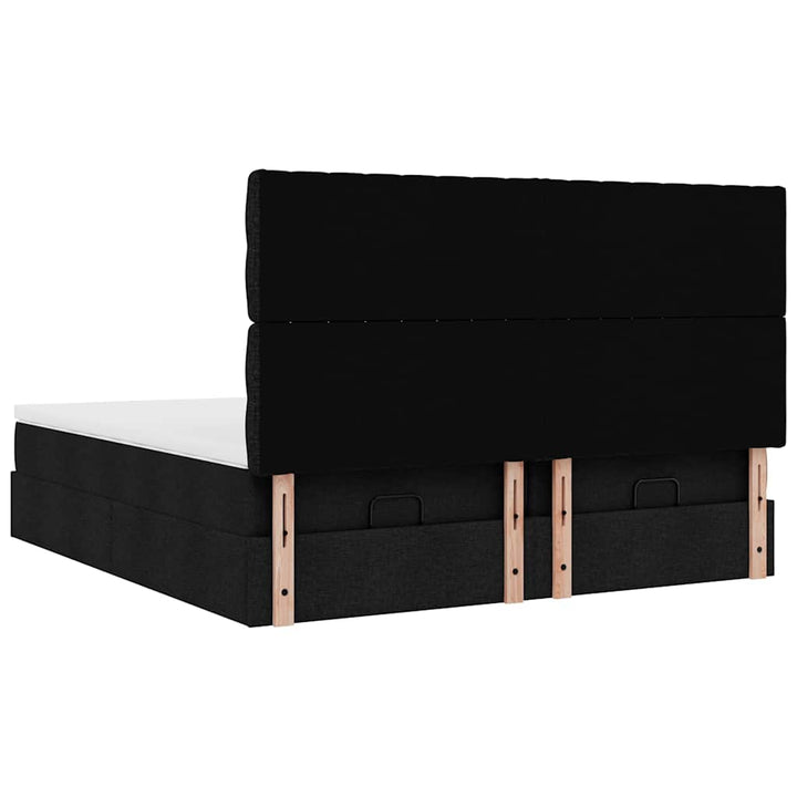 osmannisk sengeramme med madrasser 180x200 cm stof sort
