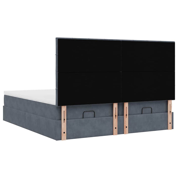 osmannisk sengeramme med madrasser 160x200 cm fløjl mørkegrå