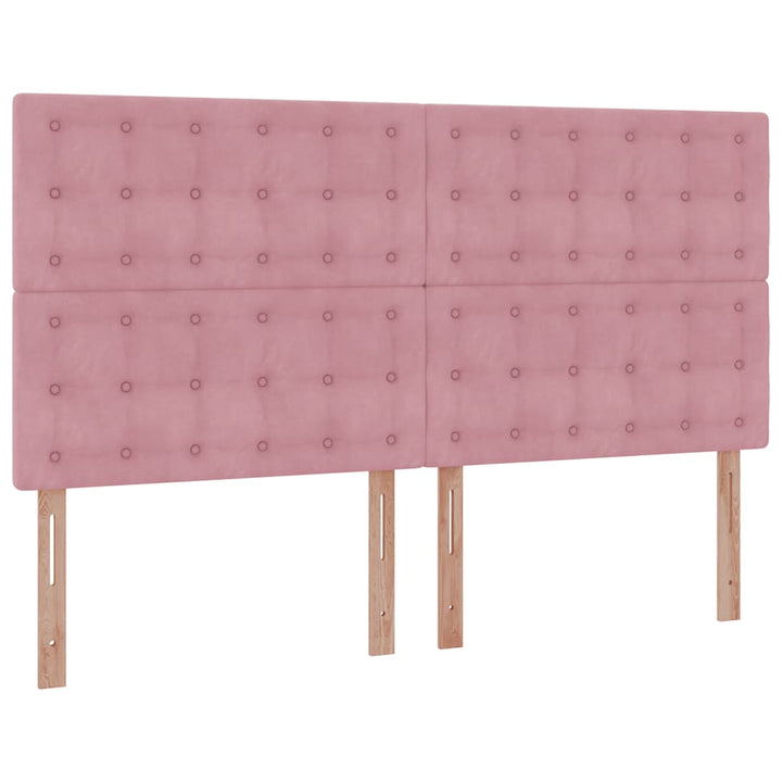osmannisk sengeramme med madrasser 160x200 cm fløjl lyserød