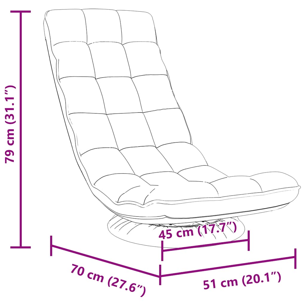 drejelig gulvstol 70x51x79 cm stof hvid
