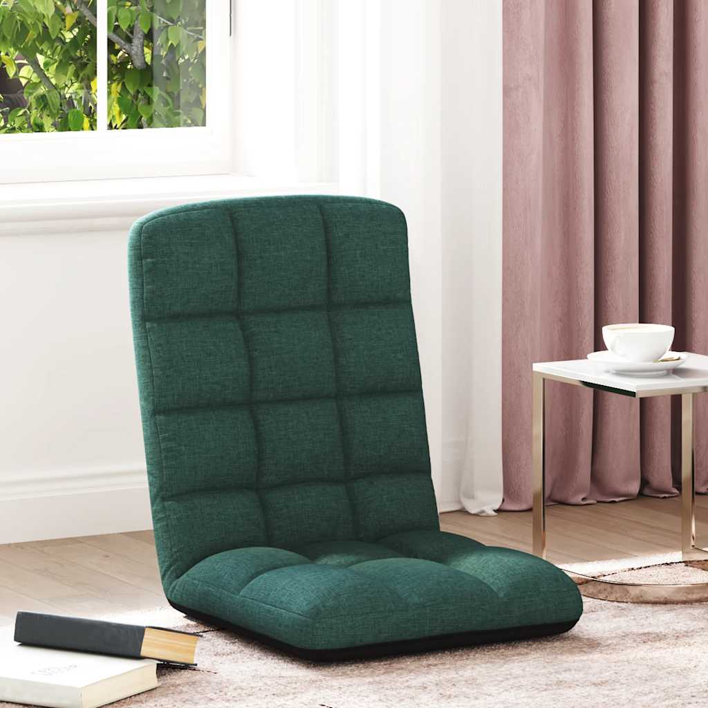 foldbar gulvstol 71x51x62 cm stof mørkegrøn
