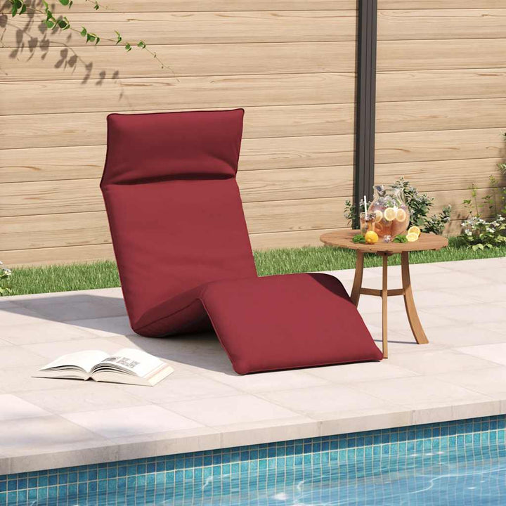 foldbar liggestol 175x54x8,5 cm oxfordstof vinrød