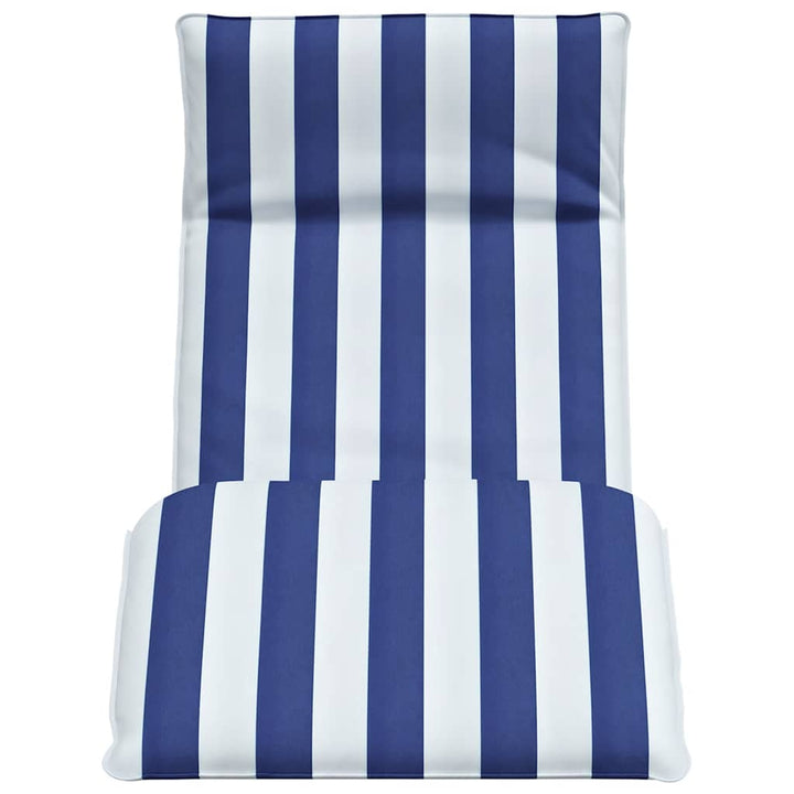 foldbar liggestol 175x54x8,5 cm oxfordstof blå og hvid