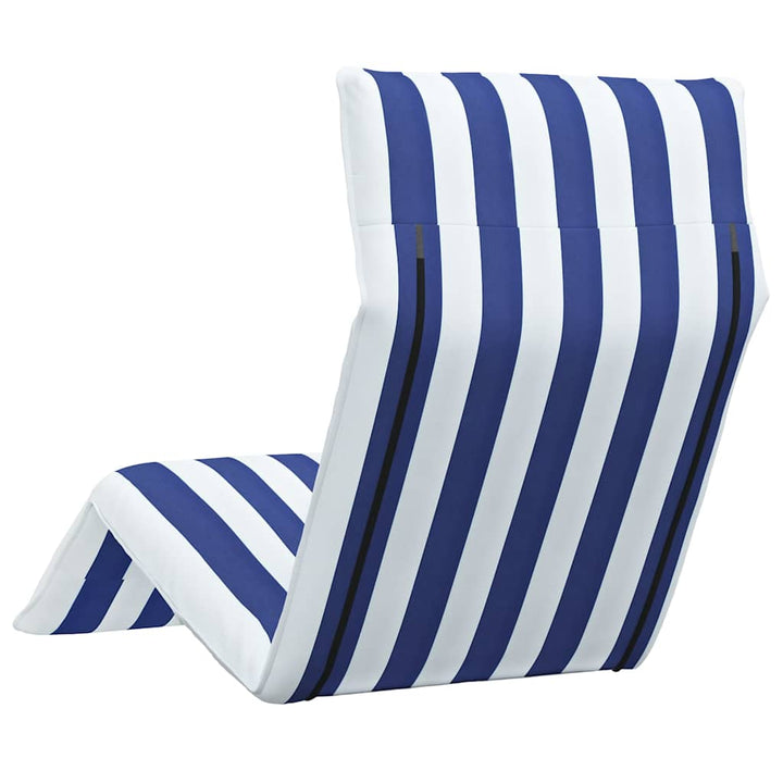foldbar liggestol 175x54x8,5 cm oxfordstof blå og hvid