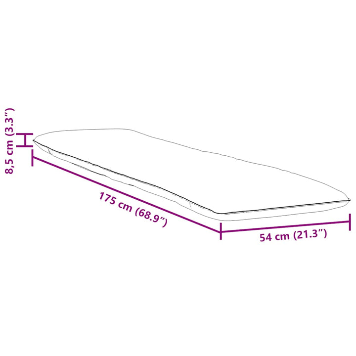 foldbar liggestol 175x54x8,5 cm oxfordstof blå og hvid