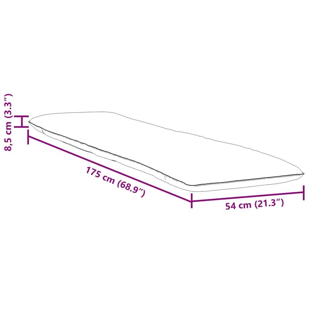 foldbar liggestol 175x54x8,5 cm oxfordstof lyserød