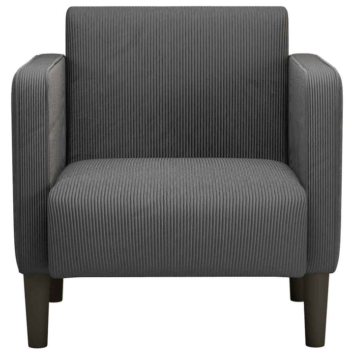sofastol med armlæn 54 cm fløjlsstof mørkegrå