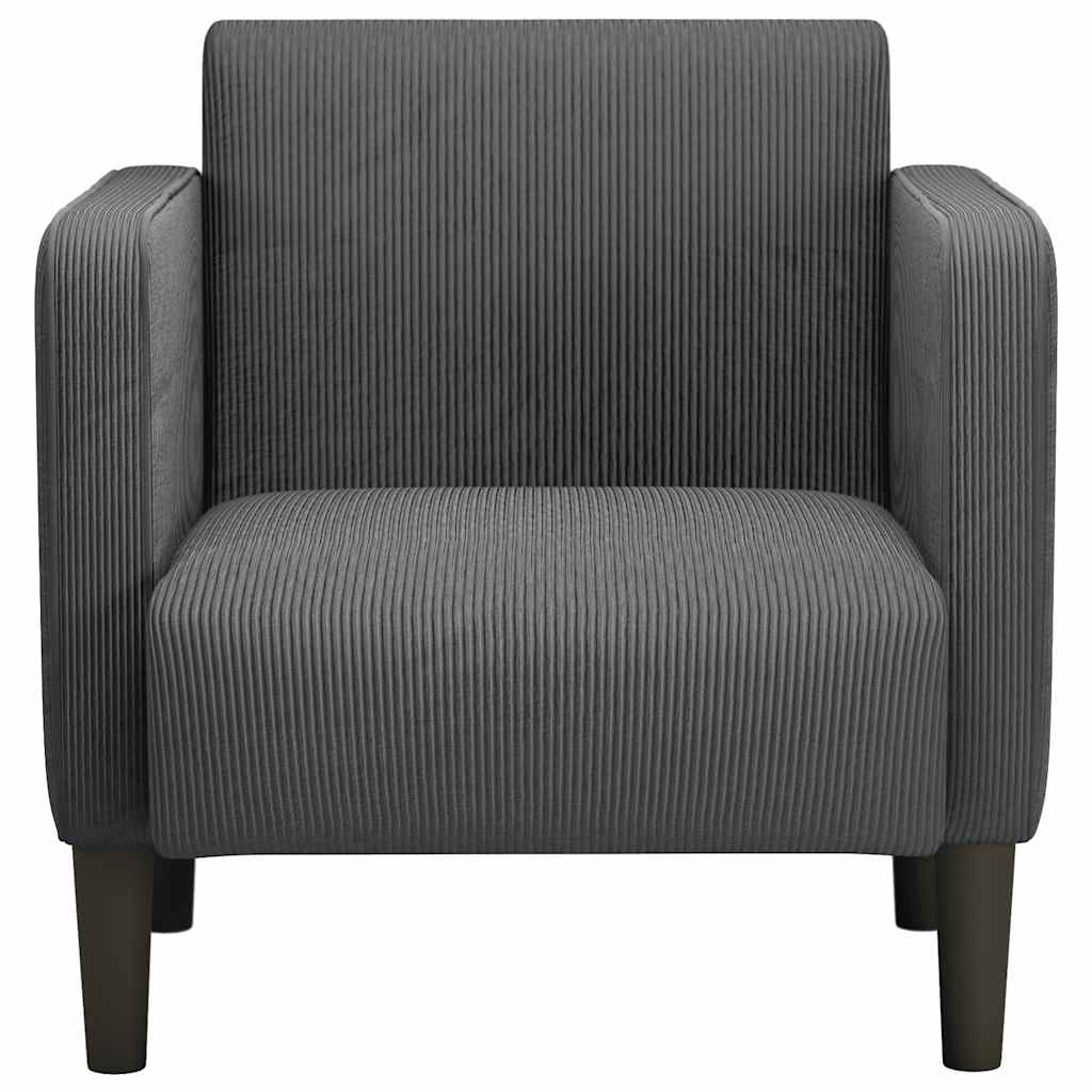 sofastol med armlæn 54 cm fløjlsstof mørkegrå