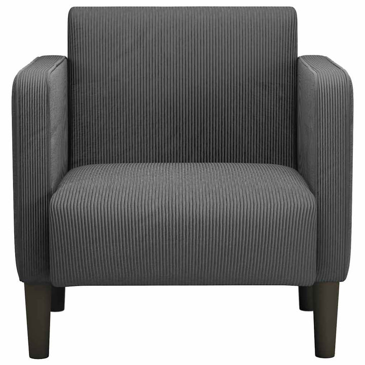 sofastol med armlæn 54 cm fløjlsstof mørkegrå