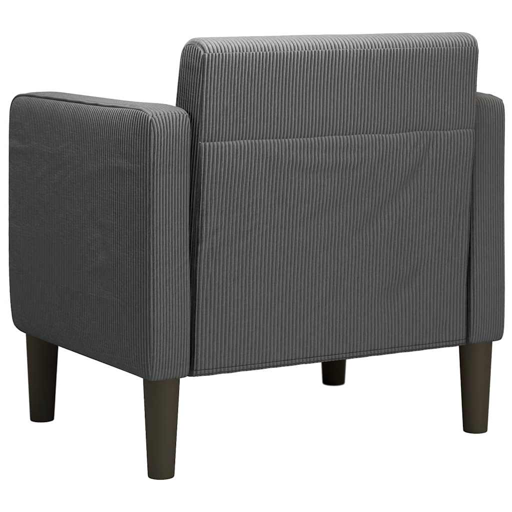 sofastol med armlæn 54 cm fløjlsstof mørkegrå