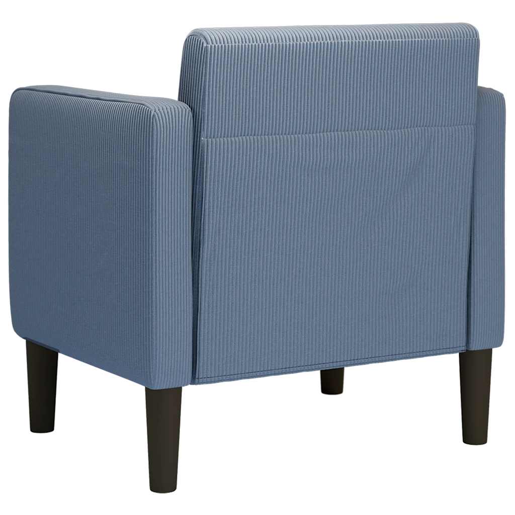 sofastol med armlæn 54 cm fløjlsstof blå